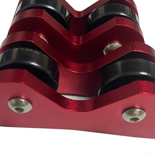 Oniissy Billardqueue-Geradeheitstester für Pool- und Snooker-Queues, Schaftausrichtung aus Aluminiumlegierung mit glatten Lagern, inklusive Aufbewahrungstasche, Rot