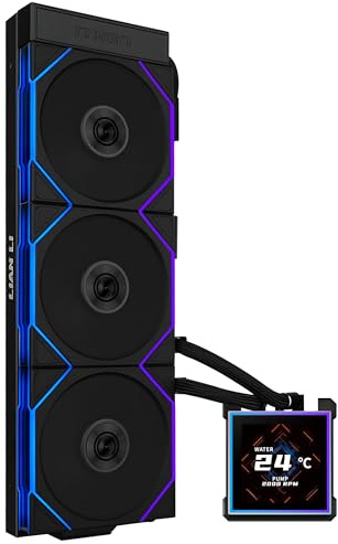 Lian Li HydroShift II LCD-S 360 UNI FAN TL Wireless Svart – 360 mm AiO vattenkylning med 3,4 IPS-display, trådlös RGB-styrning och innovativ slangdesign