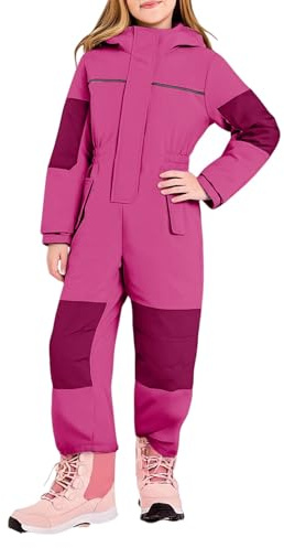 HEONSATI Completo Neve Bambini Tuta Da Sci Intera Bambine E Ragazze Tute Da Neve Apertura Con Cerniera Unisex Completo Sci Di Un Pezzo Impermeabile E Traspirante Tute Antivento Per Bambino Outdoor