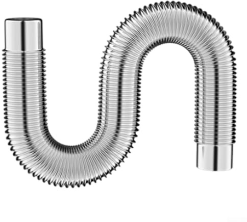 Tubo flessibile in acciaio inox, 6 x 100 cm, per camini, affumicatori, stufe da campeggio e impianti di riscaldamento dell'acqua