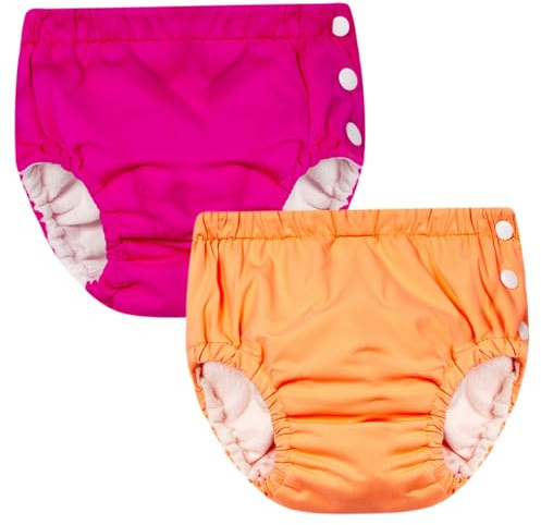 Simblöjor 2 st återanvändbar simblöja andningsbar blöja för småbarn unisex babybyxor vattentäta blöjor för lektioner storlek 10