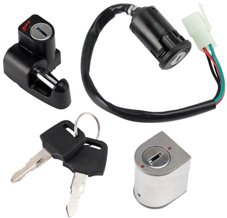 Ignition Switch Lock Set, Helmet, Steering Lock, with Keys Fit for Honda XL250S / XL500S 1979-1981