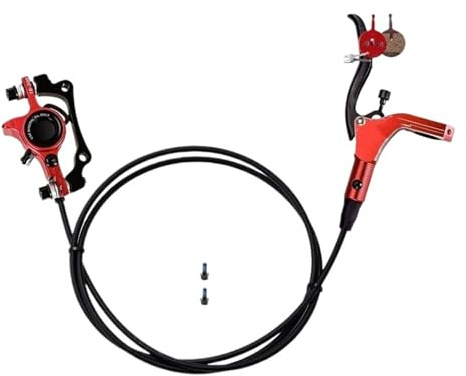Bakre rullbromssats MTB-cykel Hydraulisk skivbroms 160 mm rotorer Oljebromsplatta Fram Bak Fjällklämma 22,2 mm Handtag A pelare(RED-RR)
