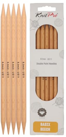 KnitPro Basix Beech Nadelspiele 8 (20cm) | 8mm