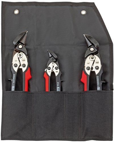 BESSEY Erdi Ideal-Scheren-Set in Rolltasche DSET29-15, Farbe, Schwarz, Rot, Silber