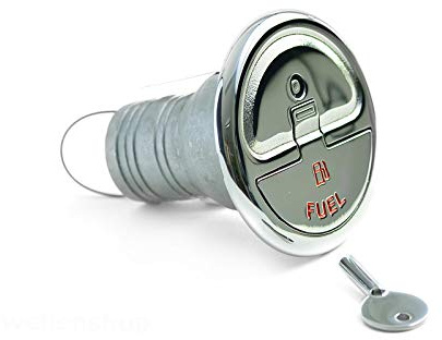 Nautika Marine-Tankstutzen mit Schloss Ø 38 mm oder 50 mm Edelstahl Benzin Diesel Tank-Einfüllstutzen Tankdeckel Tankverschluss für Boot