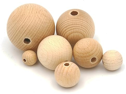 JOWE Holzkugel aus Buche 30 mm mit Bohrung 30 Stück - Kugel aus Holz made in Austria