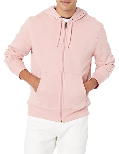 Amazon Essentials Chaqueta de Felpa con Cremallera Completa (Disponible en Tallas Grandes y Largos Especiales) Hombre, Rosa, L