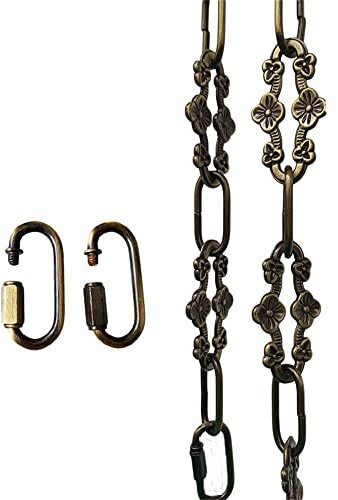 WOERFU 30 inch Antique Bronze Finish Decorative Plum Buckle Chain for Hanging, Lighting