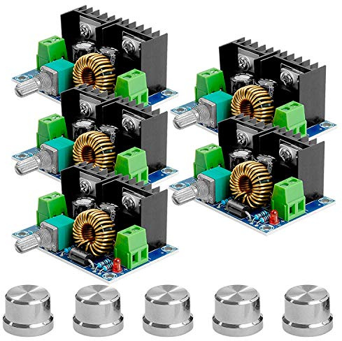 AZDelivery 5X XL4016E1 DC-DC Step Down Buck convertisseur de Puissance Module XH-M401 PWM réglable 4-40V à 1,25-36V Step Down Board, Compatible avec Arduino incluant Un E-Book!