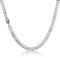 HSWYFCJY Herren Silber Panzerkette Kette Halskette, Männer Kubanische Edelstahl Kette,Cuban Chain Halskette für Männer, Breite 9MM, 22 Zoll