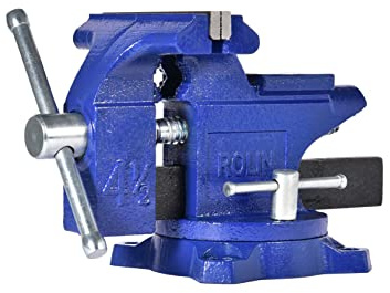 Rolin Vise Bench Vise 4-1/2 Inch With 240 Degree Swivel Base Clamp Tools Home Vises Rotation Base