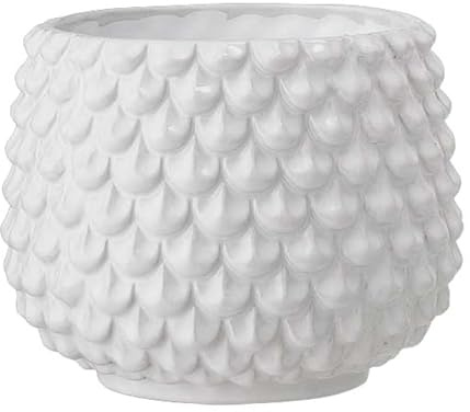 Nordring Retro Übertopf Vintage Pflanztopf für Zimmerplanzen Blumentopf Pino L (16,5 cm ø), weiß, Keramik