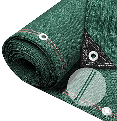 VOUNOT® Rete Ombreggiante 1.5×10m, Telo Frangivista Recinzione Giardino 230 g/m² HDPE, Tessuto Ombra Privacy Antistrappo Antivento con Fascette, per Esterno, Serra, Balcone, Giardino, Verde