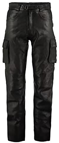 Gefomuofe Herren Modern Lederhose Vintage PU Lederhose Wasserdicht Lederhosen Herren Leder Schwarz Lederhose Herren Leder Leggings in Schwarz Retro Gothic Punk Hose Modern Lederhose