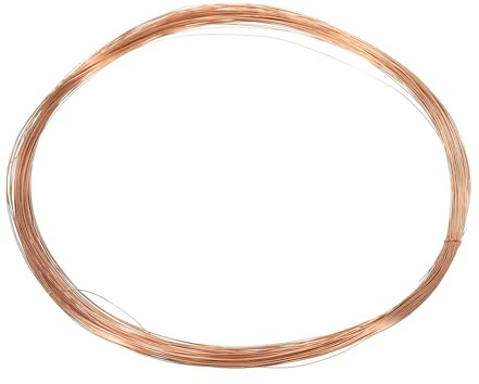 PATIKIL 20m Basteldraht Solide Nackt Kupfer Draht 36 Gauge 99.9% Reiner Kupferdraht 0.2mm Weich Perlendraht Metall Pflanze Stengel Bindungen für Schmuck Basteln (20m)