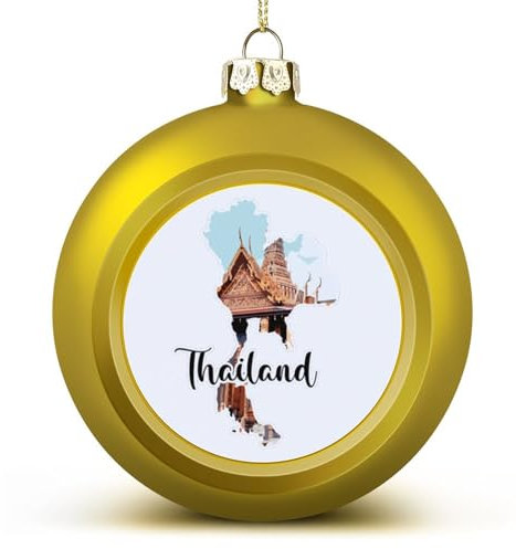 Yelolyio Thailand Wahrzeichen Weihnachtskugeln Ornamente Weihnachten Thailand Hängende Kugel Deko für Weihnachtsbäume, Urlaubsparty Neujahr Geschenk