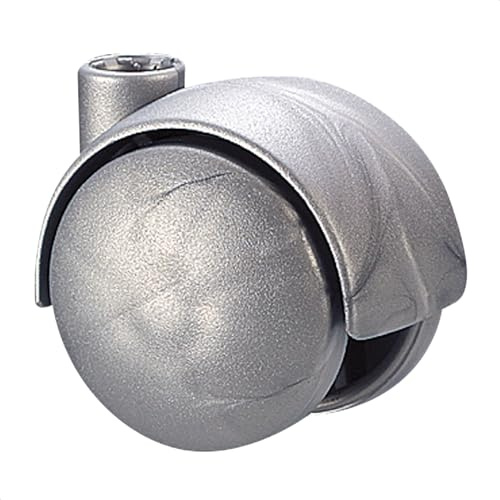 Wagner 01122501 Roulette de meuble double pivotante, rigide, diamètre 35 mm, hauteur 40 mm, argent, charge maximale 30 kg, fabriquée en Allemagne