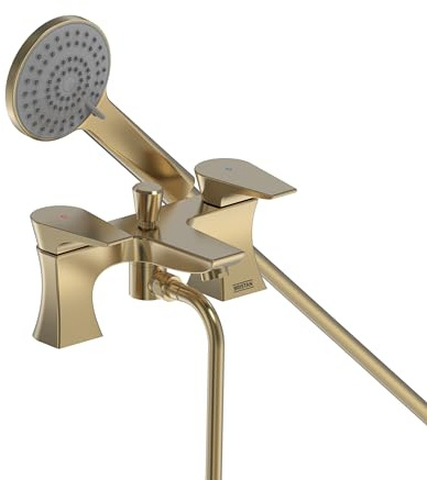 Bristan Hourglass Bathroom Taps, Brushed Brass Bath Shower Mixer tap | HOU BSM BB, Modern design, Matching bathroom sink taps available, Lifetime Cover
