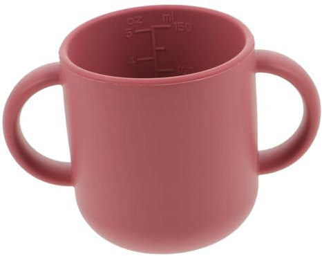 Abaodam Tasse D'apprentissage En Silicone Pour Bébé Anses Rouges, Antichoc, Taille Adaptée Pour Tout-petits De 1 à 3 Ans, Usage Eau Et Jus, Léger Et Facile à Nettoyer, Ensemble