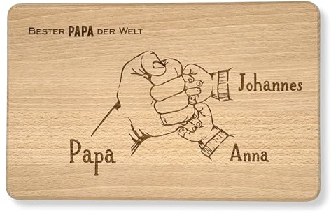 KATINGA Frühstücksbrett Papa Faust - Brotbrett mit Gravur (personalisiert)