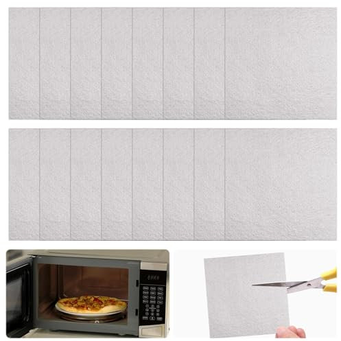 YBCCBY 16 Pz Mica Forno a Microonde,Piastra di Mica Microonde da 13 x 13 cm,Copertura Guida d'Onda Microonde,Guida d'Onda Piastra Mica Forno a Microonde per Forno a Microonde Protezione