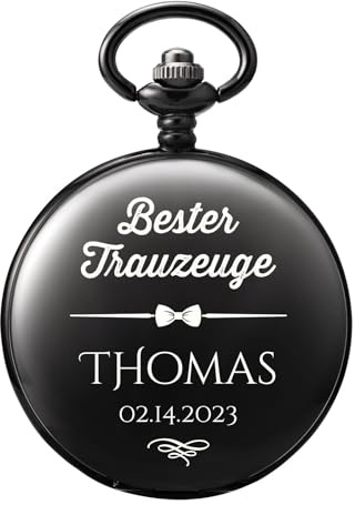 TREEWETO Taschenuhr Personalisiert Graviert Trauzeuge Bräutigam mit Persönlicher Gravur Trauzeugen Geschenke Bester Mann Hochzeitsgeschenk