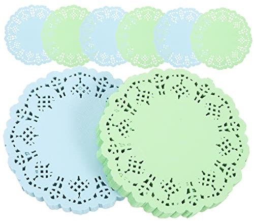 SHOWERORO 2 Sacchetti Centrini Carta Pizzo Tappetini Da Tavolo Antiolio Decorazione Carta Colorata Per Torte Dessert Scrapbooking Collage Inviti Fatti Mano