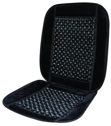 Peosaard Coperchio di sedile per perline di legno, cuscino per sedili per auto massaggianti, coperture per sedili in perline di cera lucida traspirante per auto, camion o sedia da ufficio/nero