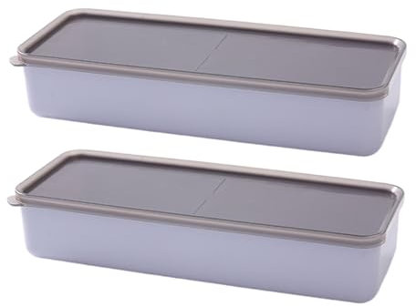 HDGSAFD 2 Piezas De Caja De Refrescos De Alimentos, Caja De Plástico Sellada, Caja De Almacenamiento del Refrigerador, Caja De Almacenamiento Rectangular, Suministros De Almacenamiento De Cocina.