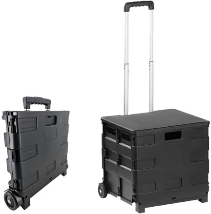 Folding Shopping Trolley Cart with Wheels & Cover
