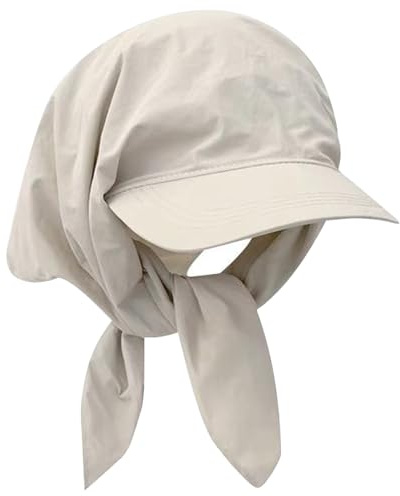 TYXHXTF Beige Chapeau de Soleil, Large Bord avec Grande Protection de la Nuque, Chapeaux de Soleil pour Femmes Pliables pour la Randonnée, la Pêche, Les Voyages