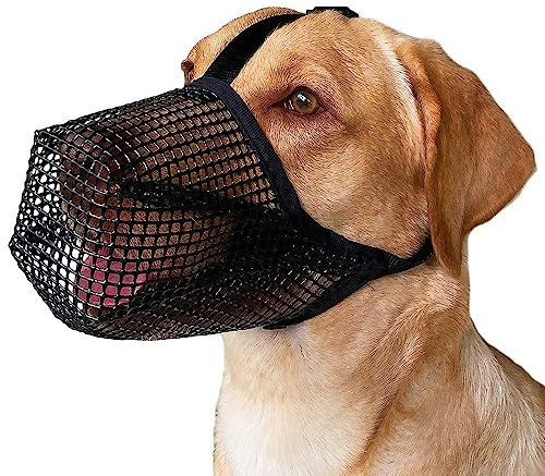 Maulkorb für Hunde, Weicher Netzmaulkorb für kleine, mittelgroße und große Hunde, verstellbare Welpenmaulkörbe zum Auffangen von Beißen, Lecken und Kauen (XS)
