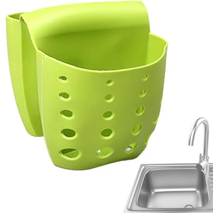 Colador de drenaje para fregadero de sillín – Colador de cocina ajustable, cesta de bandeja de lavado de alimentos | Inserto de escurridor de fregadero de cuenco, contenedor de colado perforado para