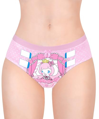 LittleForBig kvinnor damer mjuka sidenliknande trosor bekväma hipstertrosa Babydoll Little Beauty Oopsie pottatrosor, ROSA, XL