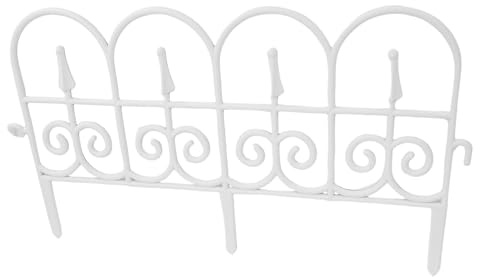 JTLB Plastic Decorative Fence Panels, Garden Border Edging with Interlocking System, Sturdy Ornamental Fencing for Outdoor Landscaping, Flower Beds, Lawn (34x58cm)