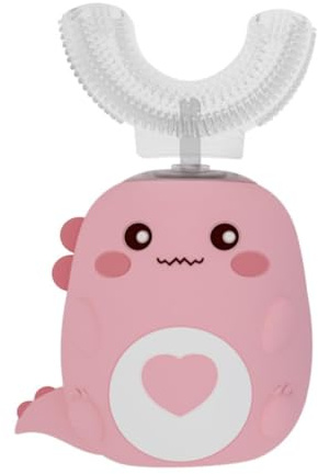 maella DinoBrush 360° Ultraschall-Zahnbürste U-förmige Zahnbürste für Kinder mit 360° Ultraschall, LED-Licht, 5 Modi und wasserdicht