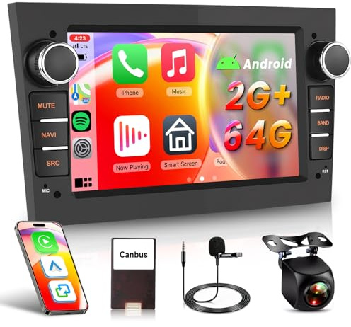 [2G+64G] for Vauxhall Corsa Astra Vivaro Zafira Car Radio Stereo with Wireless Carplay/Android Auto/GPS/WiFi, Hodozzy 7 IPS Touch Screen Car Radio Bluetooth Mirror Link FM/RDS EQ SWC Reverse Camera