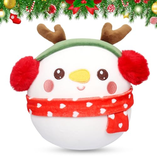 Hendpock Kuscheltier Weihnachten, 22 cm Elch Plüschtiere, Weihnachts Plüsch Stofftier Elch, Kawaii Plüsch Spielzeug, Nikolaus Stofftier Rentier Plüschpuppe für Weihnachten Dekoration Neujahr Geschenk
