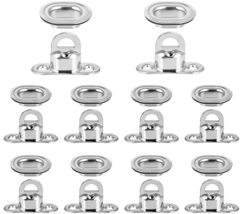 Ovale Öse, drehbarer Riegel, Kupferschlösser, Spannschloss für PKW, Anhänger, Plane, 10 Sets, silberfarbene Metall-Befestigungsclips mit hoher Universalität