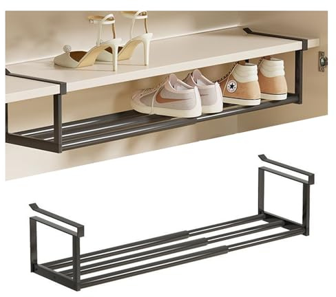 alouweekuky Hängendes Schuhregal Organizer Schuhorganizer Hängend Ausziehbar 40–70 cm, Schuh Organizer geeignet für Schuhschrank, Küche oder Kleideraufbewahrung, zur Erweiterung des Stauraums