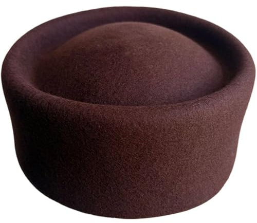 Muteitt Elegant pillbox-hatt för kvinnor, retro basker av ull, fascinator, bröllopshatt, derbyhatt, kyrkhatt, festhatt, vinterhatt, cocktailhatt, fedora