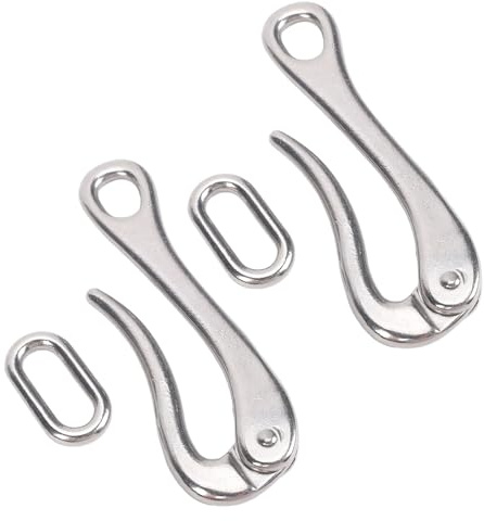 KIMISS Gancho de Liberación Rápida de Acero Inoxidable 316, Grillete para Balsa Salvavidas de Barco Marino con Conexión Directa a Cuerda, para Aparejos de Vela, Elevación de Carga,