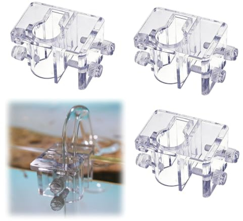 FZCHENGDANUO Acrylic Aquarium Hose Holder, 3Pcs | Tube Clips, Water Pipe Clamp, For Fish Tank Water Pump Pipe, Mounting