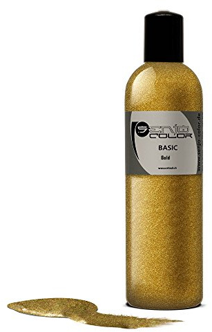 Senjo Color Basic Bodypainting Farbe gold metallic I Kosmetische Körperfarbe parabenfrei I Liquid für Airbrush und Pinsel I 250ml Gold