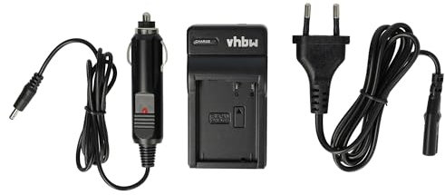 vhbw caricabatterie compatibile con Panasonic Lumix DMC-G70M, DMC-G70W, DMC-G70X camera - Stazione di ricarica + adattatore da auto