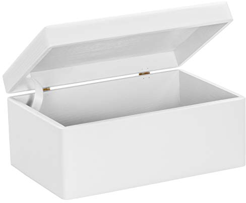 LAUBLUST Holzkiste mit Deckel - 30x20x14cm, Weiß, FSC - Aufbewahrungskiste | Erinnerungsbox | Bastel- & Geschenkkiste