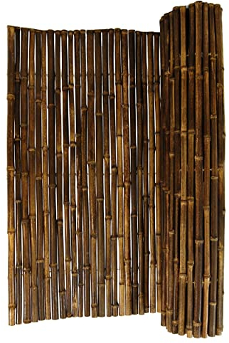 DE-COmmerce Stabiler Bambus Zaun Sichtschutz BLACK, oben geschlossen, Rollzaun, Gartenzaun, Sichtschutzzaun für Garten, Terrasse, Balkon (HxB) 180 x 180 cm