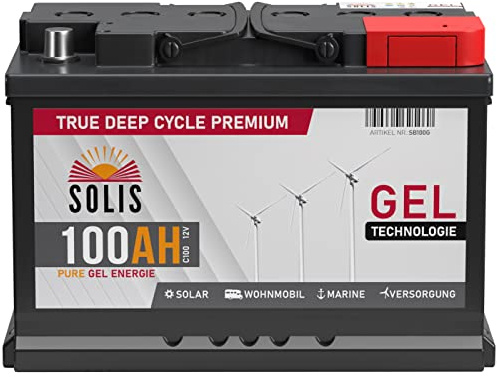 SOLIS Gel Batterie 100AH 12V Solar Boot Wohnmobil Schiff Mover Akku