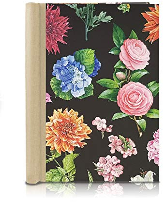 FAIRklemmt Klemmbinder Blumiges Schwarz Naturleinen, A5